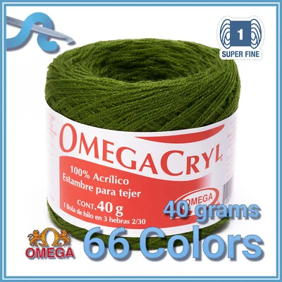 OMEGACRYL [40grs] by Omega - 3-Thread Yarn ideal for knitting and crafts