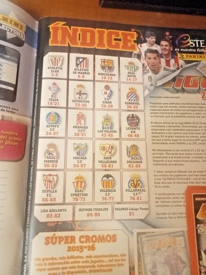 ÁLBUM VACIO LIGA ESTE PANINI, TEMPORADA 2015-16. - Imagen 4 de 4