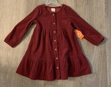 (NWT) Wonder Nation Girl Size 3T Maroon Long Sleeve Corduroy Fall/ Winter Dress