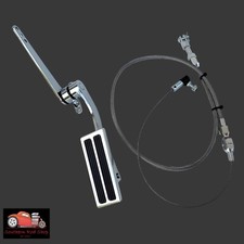 Polished Aluminum Throttle Gas Pedal Assembly Cable Bracket Universal Street Rod