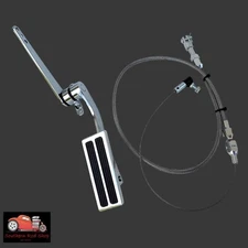 Polished Aluminum Throttle Gas Pedal Assembly Cable Bracket Universal Street Rod