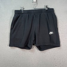 Nike Mens Large Black Fleece Sweatshorts Drawstring Waist Pockets