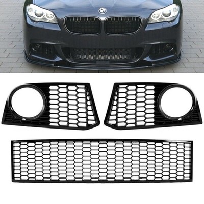 Stoßstangengitter SET hochglanz Schwarz passt für BMW 5er F10 F11 M-Paket 10-13