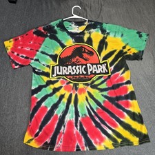 Vintage JURASSIC PARK Tie Dye T Shirt XL Limited Run Cavity Colors