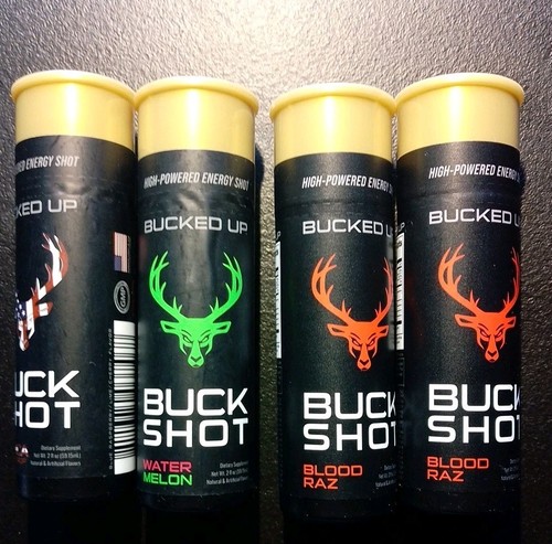 4 count Buck Shot Energy Shots Variety ( 3 items exp 7/24 - 1 expires 2/26 )