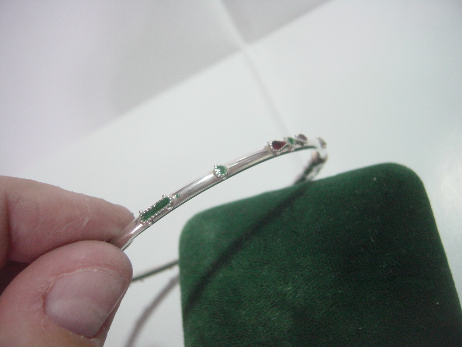 Solid Silver VINTAGE-chinese elephant-enamelled b… - image 6