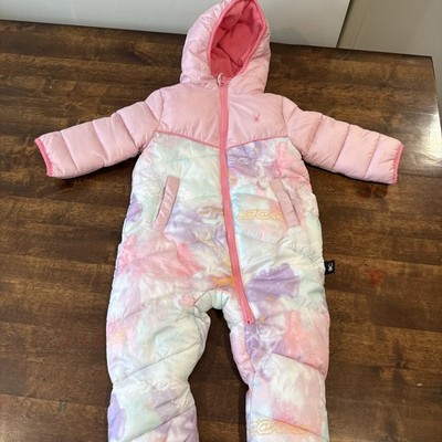 Spyder Stevie Snowsuit Baby 12M Pink Combo Tie-Dye Long Sleeve One Piece kids