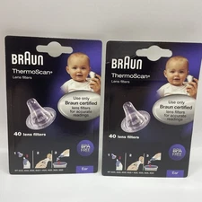 NEW Braun ThermoScan Lens Filters Ear Thermometer Covers LF-20 2 packs 80 Total