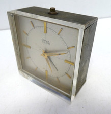 VINTAGE CYMA AMIC SWISS BRASS ART DECO HAND WOUND BEDSIDE ALARM CLOCK