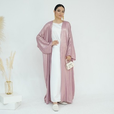 Soild Color Abaya Women Muslim Open Cardigan Long Robes Turkey Moroccan Dresses