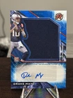 2024 Topps Resurgence Drake Maye Rookie Patch Autograph Blue Surge #/99 RC