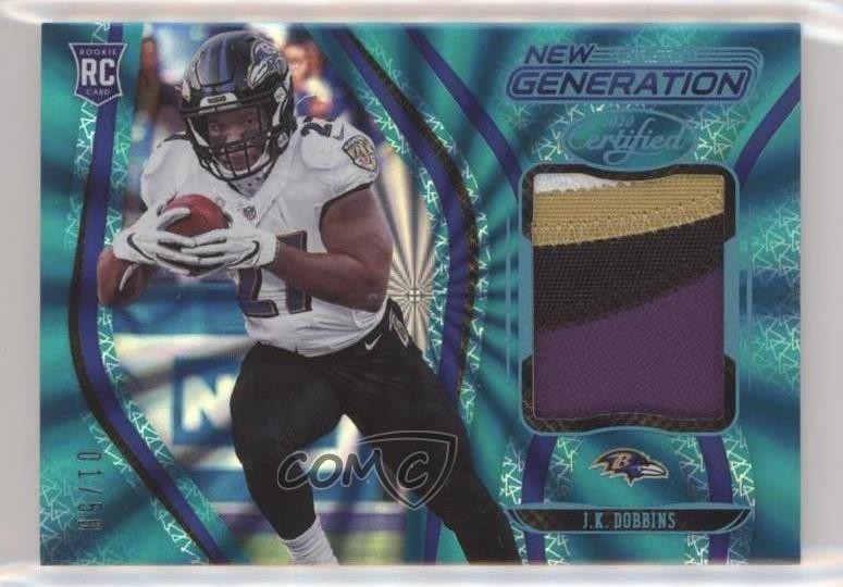 2020 Certified FOTL Teal 1/50 JK Dobbins #12 Rookie RC rf2