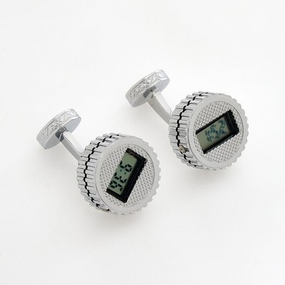 Tateossian Gear Digitaluhr Manschettenknöpfe Edelstahl CL7932