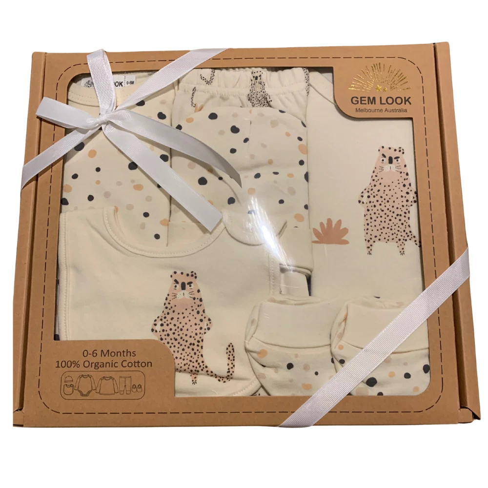 Luxury Organic Cotton Baby Gift Set 0-6 Months 6pc Newborn Clothes Set
