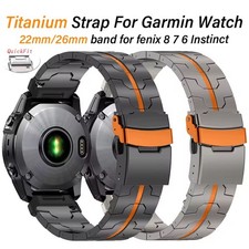 22/26mm Titan Metall Quickfit Armband Für Garmin Fenix 7/7X 6/6X Pro 5/5X Epix 2