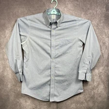 Brooks Brothers Regent Button Dress Shirt Mens 16.5 4/5 Solid Blue Non-Iron