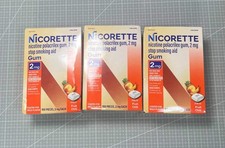 3-PACK Nicorette Nicotine Gum 2mg - Fruit Chill Flavor - 300 Pieces EXP 12/2028