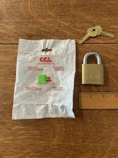 CCL Security Products Brass Cabinet Padlock Brand New with 2 Keys
