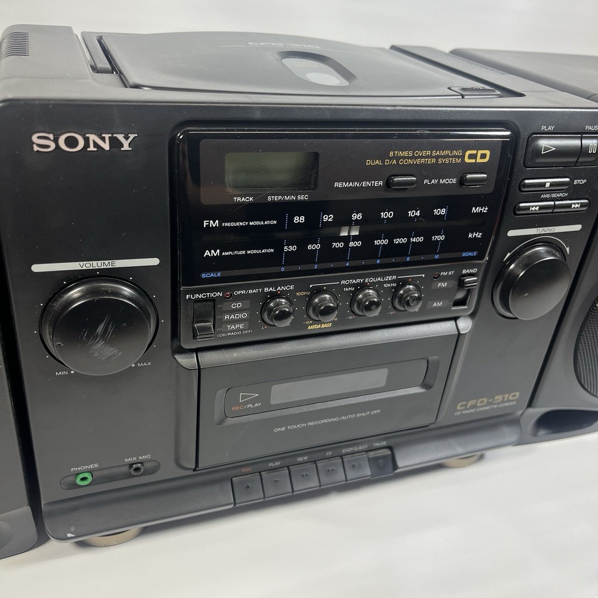 Sony CFD-510 CD Radio Cassette Mega Bass Speakers Boombox