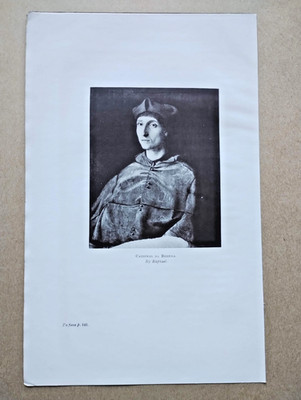 Kardinal da Bibiena, von Raffael - antiker Druck - 1906