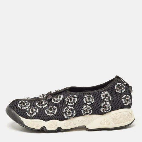 Baskets Dior noires maille ornée fusion taille 38