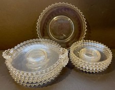Vintage Imperial Glass Candlewick Lot of 13pc Plates 8, 5-1/2, 7 w/ Handles