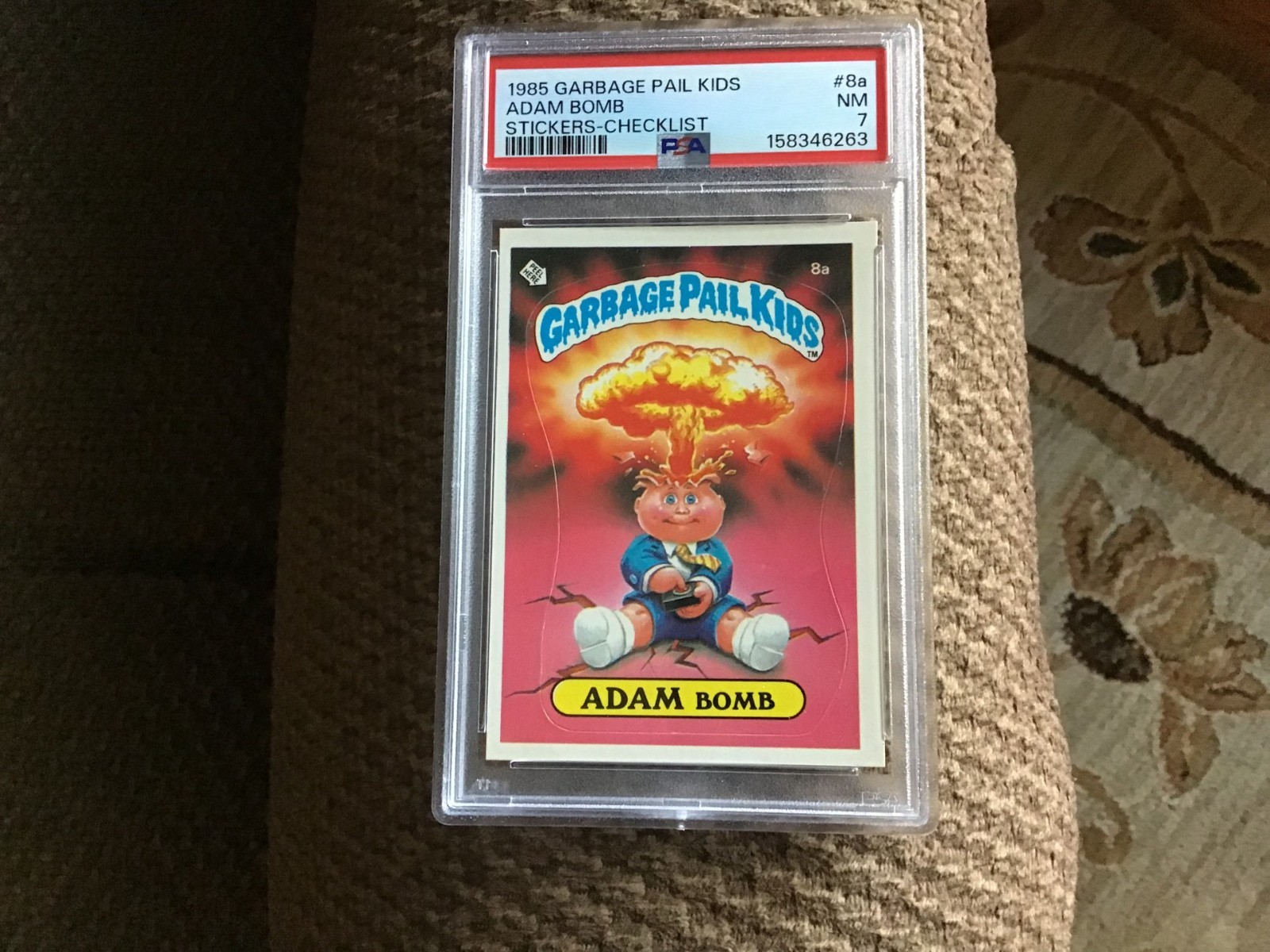 1985 Topps Garbage Pail Kids Series 1 #8a ADAM BOMB - Checklist - Matte - PSA 7