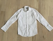 Ralph Lauren Black Label White Pleated Tuxedo Dress Shirt Made in Italy Size 15