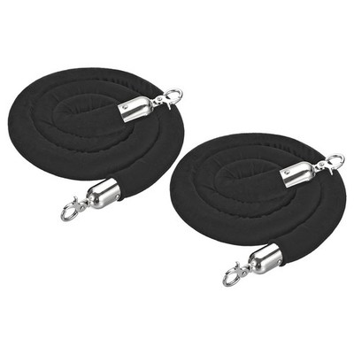 4Ft Schwarz 2Pack Samt Stachel Seil Massenkontrolle Barriere Seil Silber