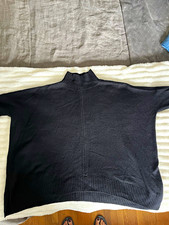 LOFT Outlet Women  s Petites PM Black Mock Neck Rib-Knit StretchyPullover Sweater