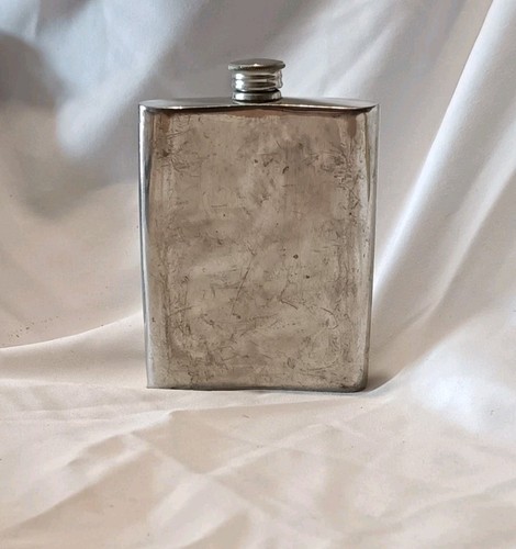 Old Sheffield Plate And Pewter Hip Flask-Full Set Of Markings - Picture 5 of 11