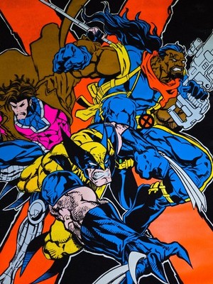 X-men Funky Enterprises Marvel Poster Blacklight Wolverine Bishop Gambit 34x23