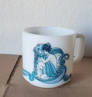 vintage 1976 Aquarius Zodiac milk glass mug designed by Beverly by KMA.
