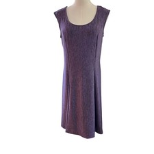Dress Purple & Black Variegated Casual No Tags Liquid SilkBoho Chic