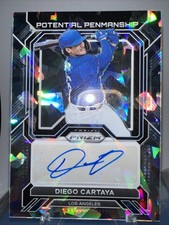 2023 Panini Prizm Baseball Diego Cartaya Potential Penmanship Ice Prizm Auto