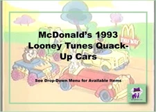 McDonald's 1993 Vintage Looney Tunes Quack-up Cars-Pick!