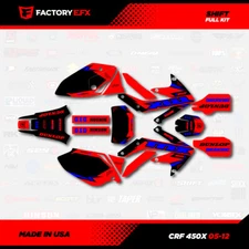 Red & Blue Shift Racing Graphics kit fits Honda Crf450X 05-18 Crf 450X