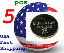 5 pcs CR3032 3032 TopU LM3032 BR3032 Bulk 3V Lithium Battery