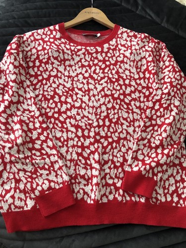 Mint Velvet Gorgeous Red Animal Print Jumper Size 14. - 第 5/8 張圖片