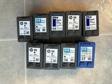 Empty Ink Cartridges - Lot of 9 VIRGIN OEM HP 56/57