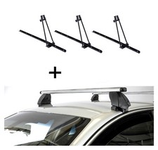 3x Fahrradträger ORION+Dachträger K1P Alu für für Fiat Punto Evo 5Türer 09-12