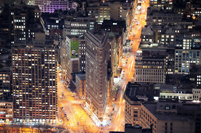 VLIES Fototapete-MANHATTAN-(4706S)-New York Stadt Skyline Nacht Wolkenkratzer