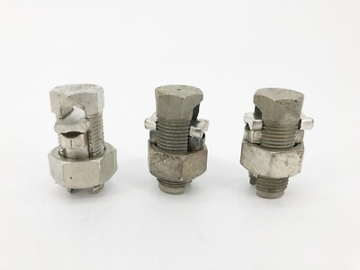 Lot of 3 New Penn Union SWA-7 Split Bolt Connectors 6 SOL- 1/0 STR AL9CU