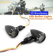 Motorcycle LED Bullet Brake Stop Running Turn Signals Tail Light for Bobber Cafe