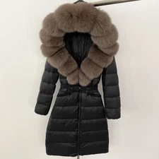 OFTBUY White Duck Down Coat Winter Jacket Women Real Fox Fur Thick Warm Casual