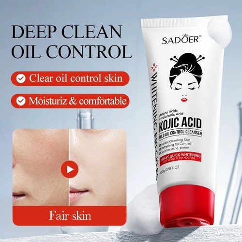 Kojic Acid Cleanser Oil Control Cleanser Deep Cleansing Moisturizing Face Wash - Picture 2 of 9