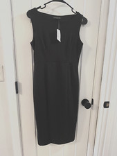 NWT Banana Republic Black Sleeveless Women's Cut Out Back Zip Up Sheath Dress 4