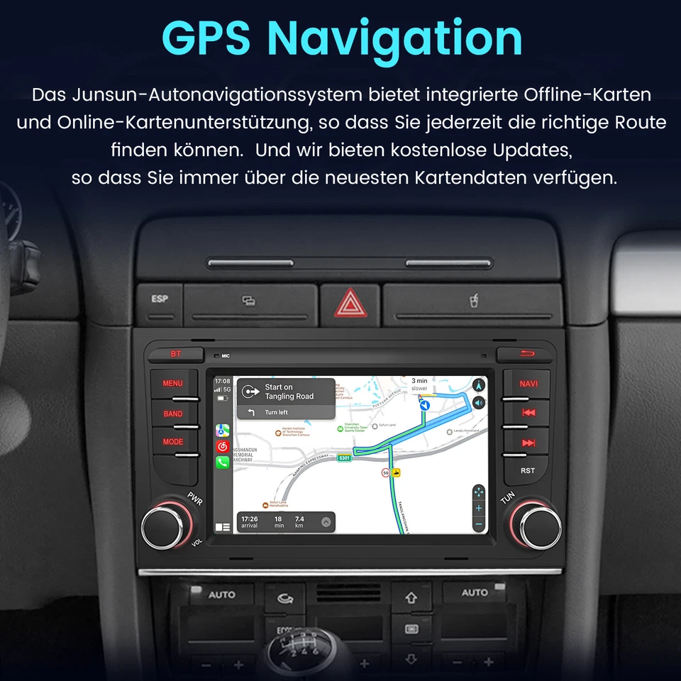 2+32G Für Audi A4 8E 8H B6 B7 2000-2009 Carplay 7"Android Autoradio GPS NAVI DAB - Bild 4 von 4