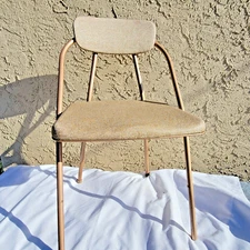 One Vintage Cosco Hamilton Stylaire  Folding Chair Model 65, Tan/Beige, 1954 #3
