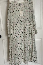 NEW WITH TAGS A NEW DAY CREAM LONG SLEEVE MIDI DRESS SMALL S